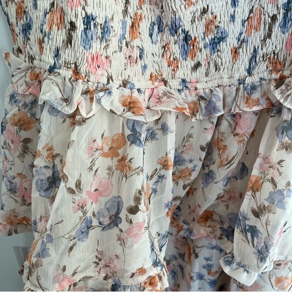 🆕 NWT Arula LOLAH Tiered Smocked Floral Maxi Dress B 2X XXL 18 Plus Sexy Slit - Picture 10 of 11